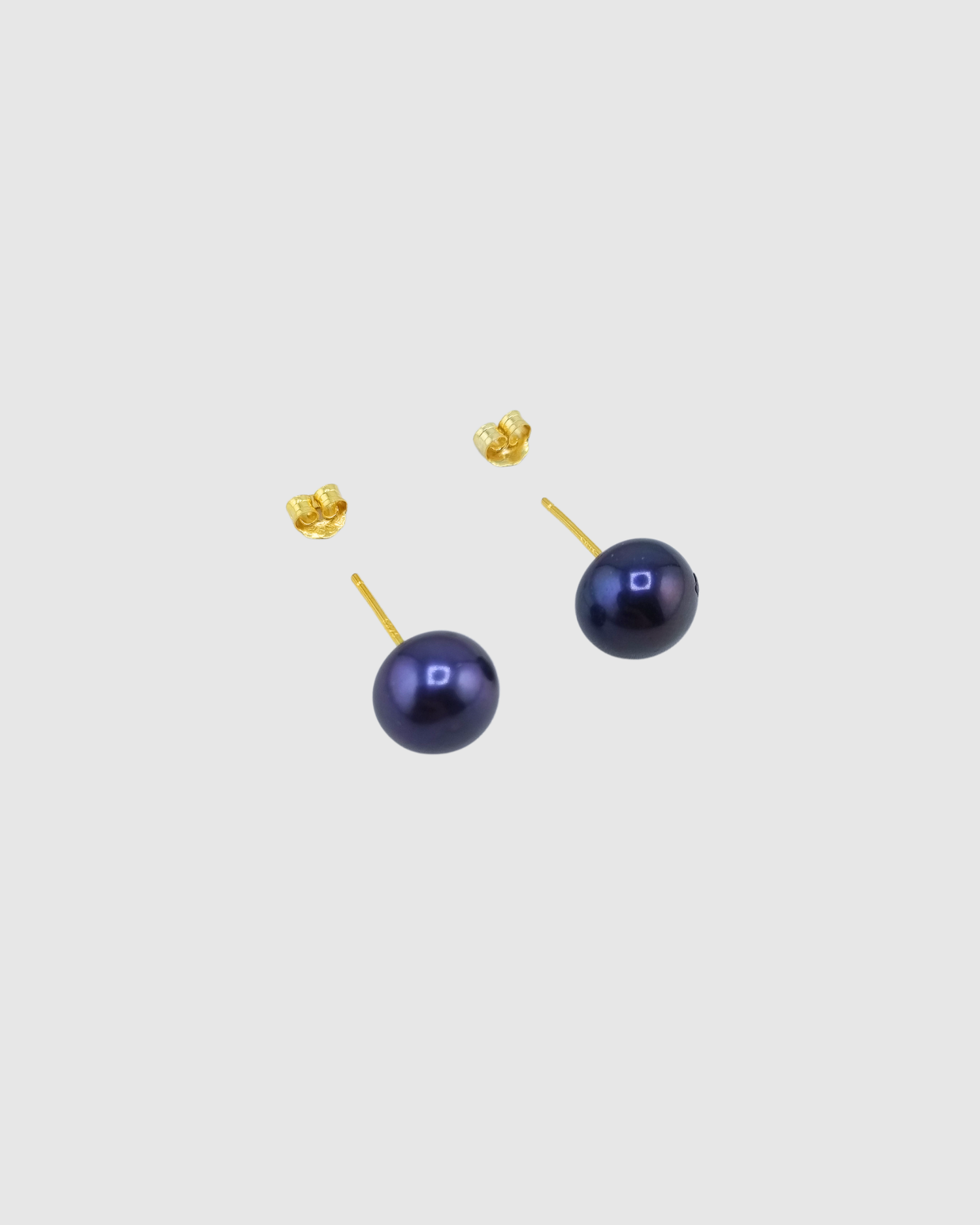 Izoa Calista Pearl Stud Earrings Navy