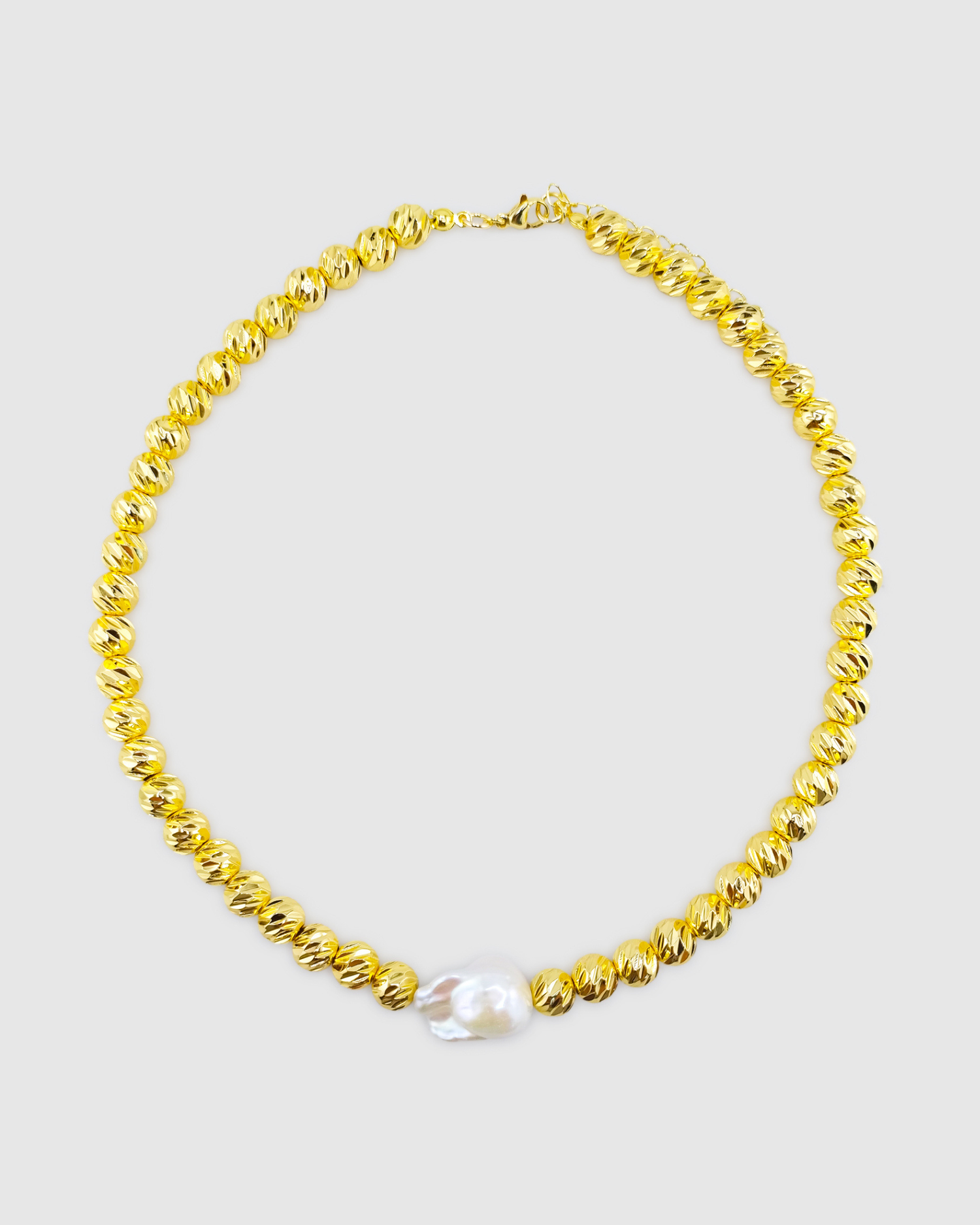 Izoa Maia Freshwater Baroque Pearl Necklace Gold
