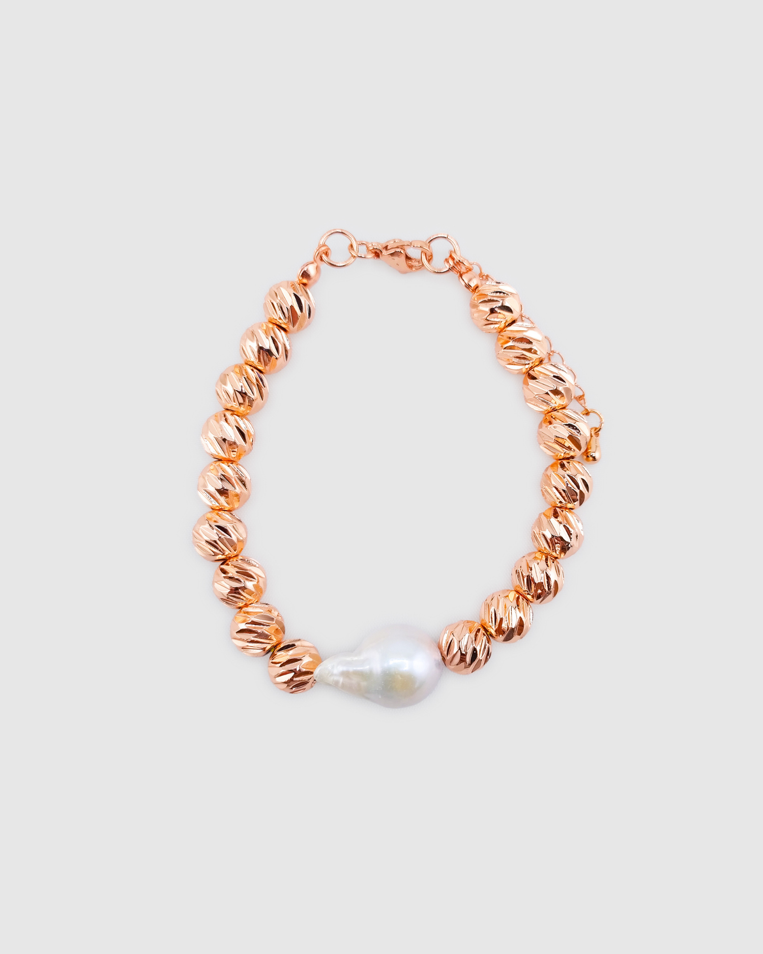 Izoa Maia Freshwater Baroque Pearl Bracelet Rose Gold