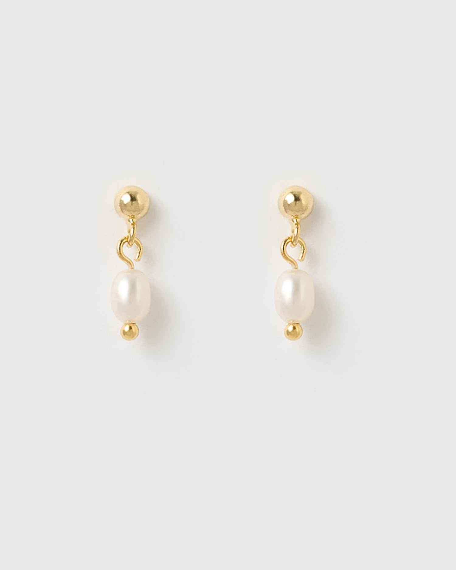 Izoa Dove Earrings Gold Pearl