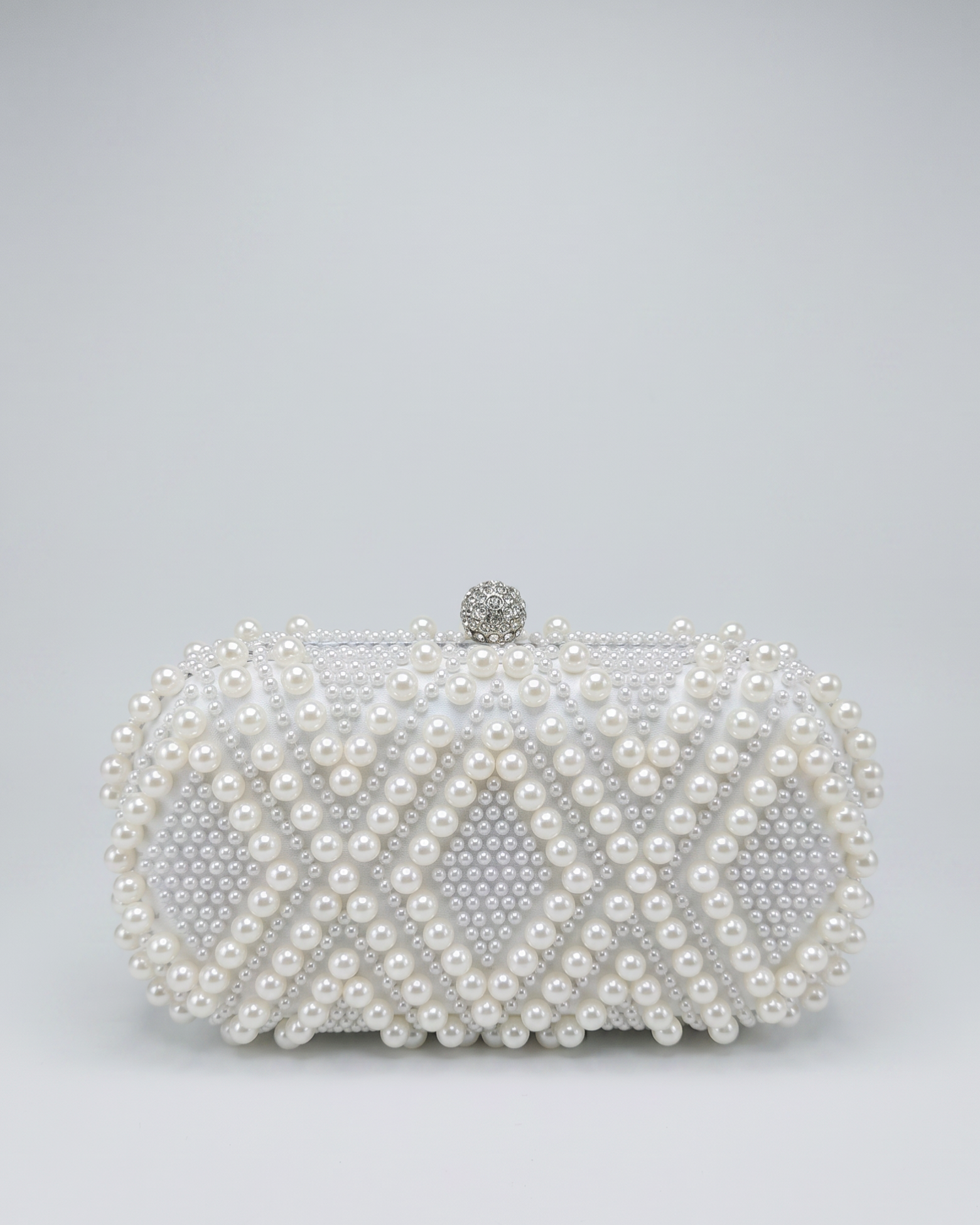 Izoa Liliana Pearl Clutch Silver Pearl