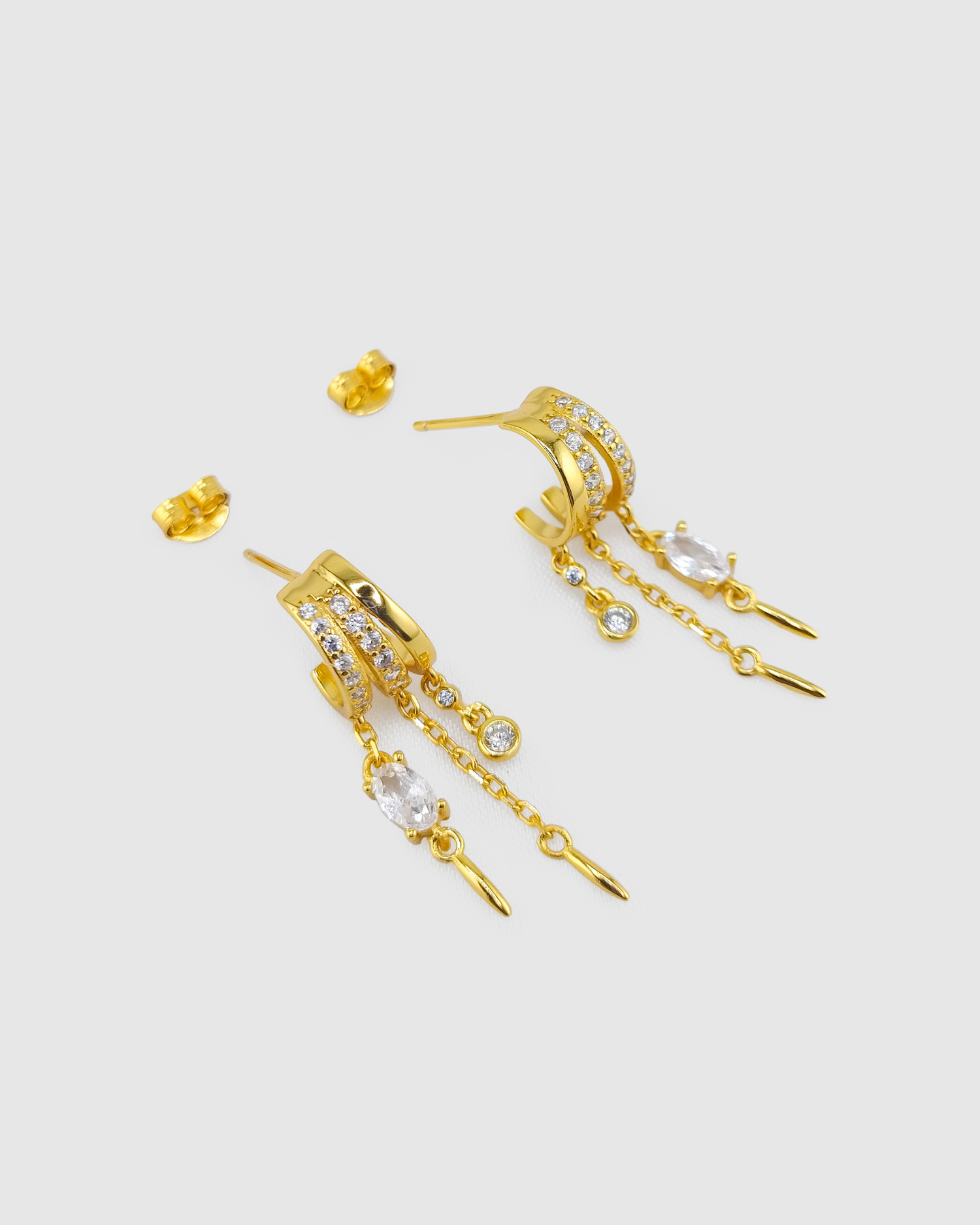 Izoa Priya Trio Huggie Stud Earring Gold