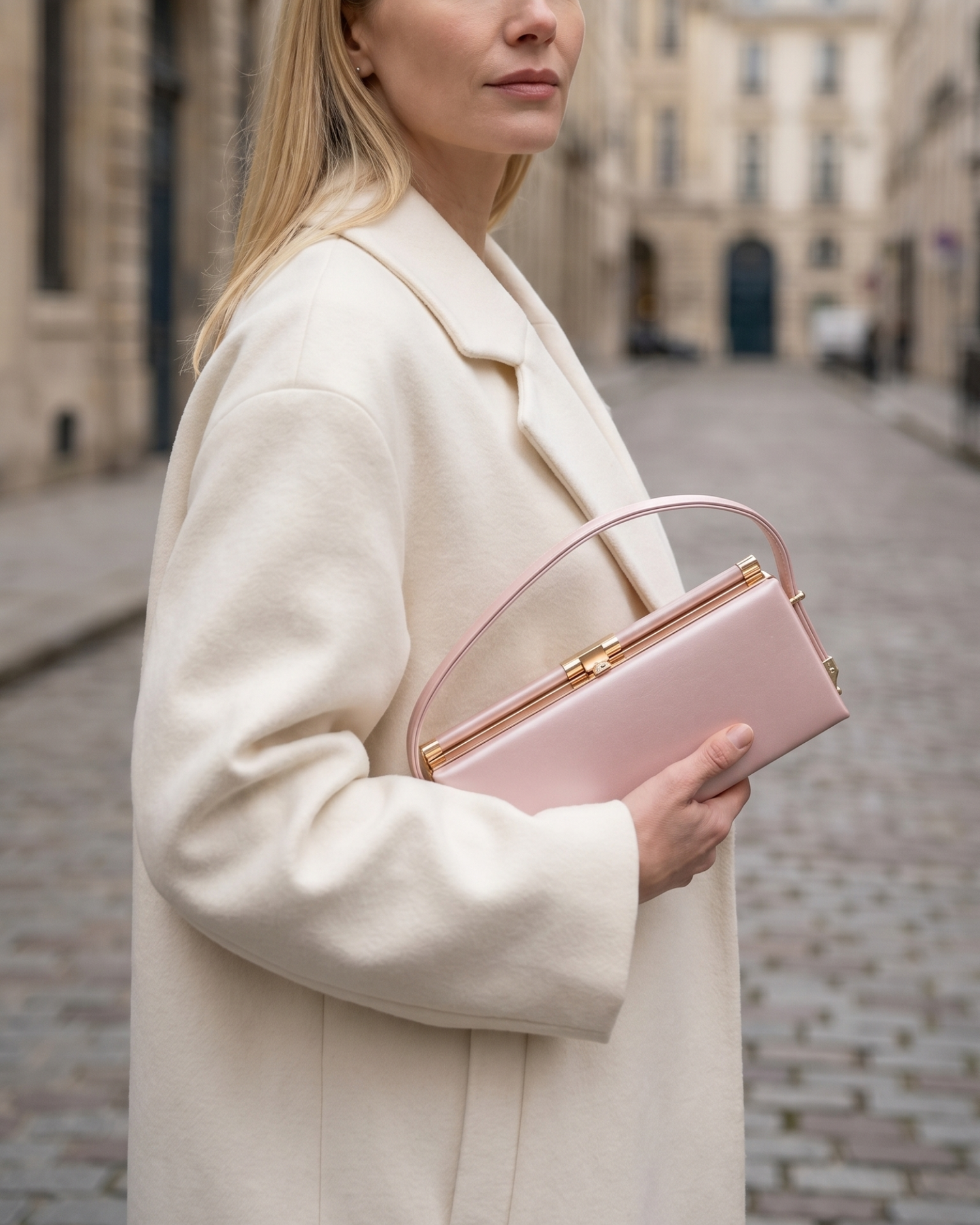 Izoa Olive Clutch Pink Gold