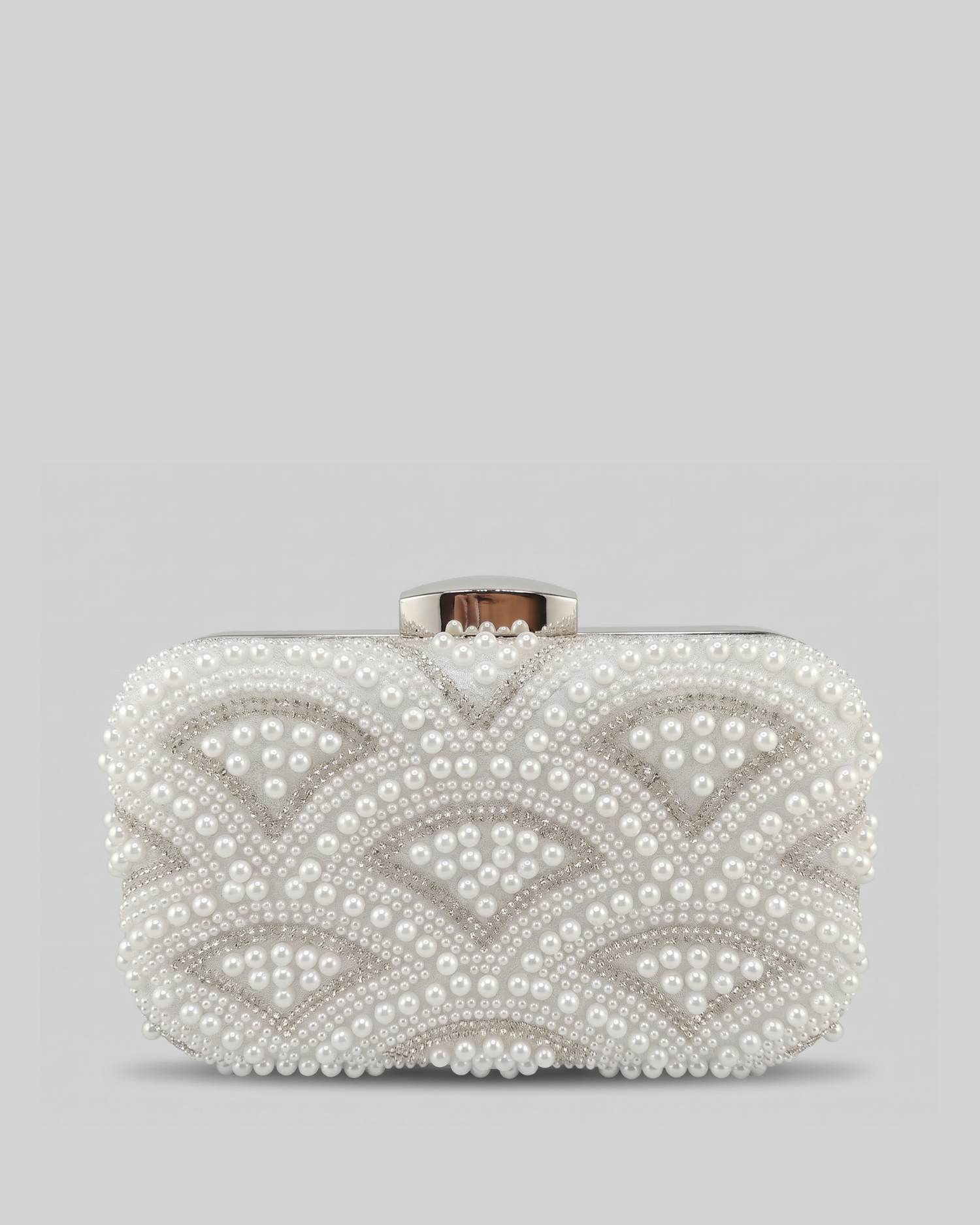 Izoa Juliette Pearl Clutch Silver Pearl