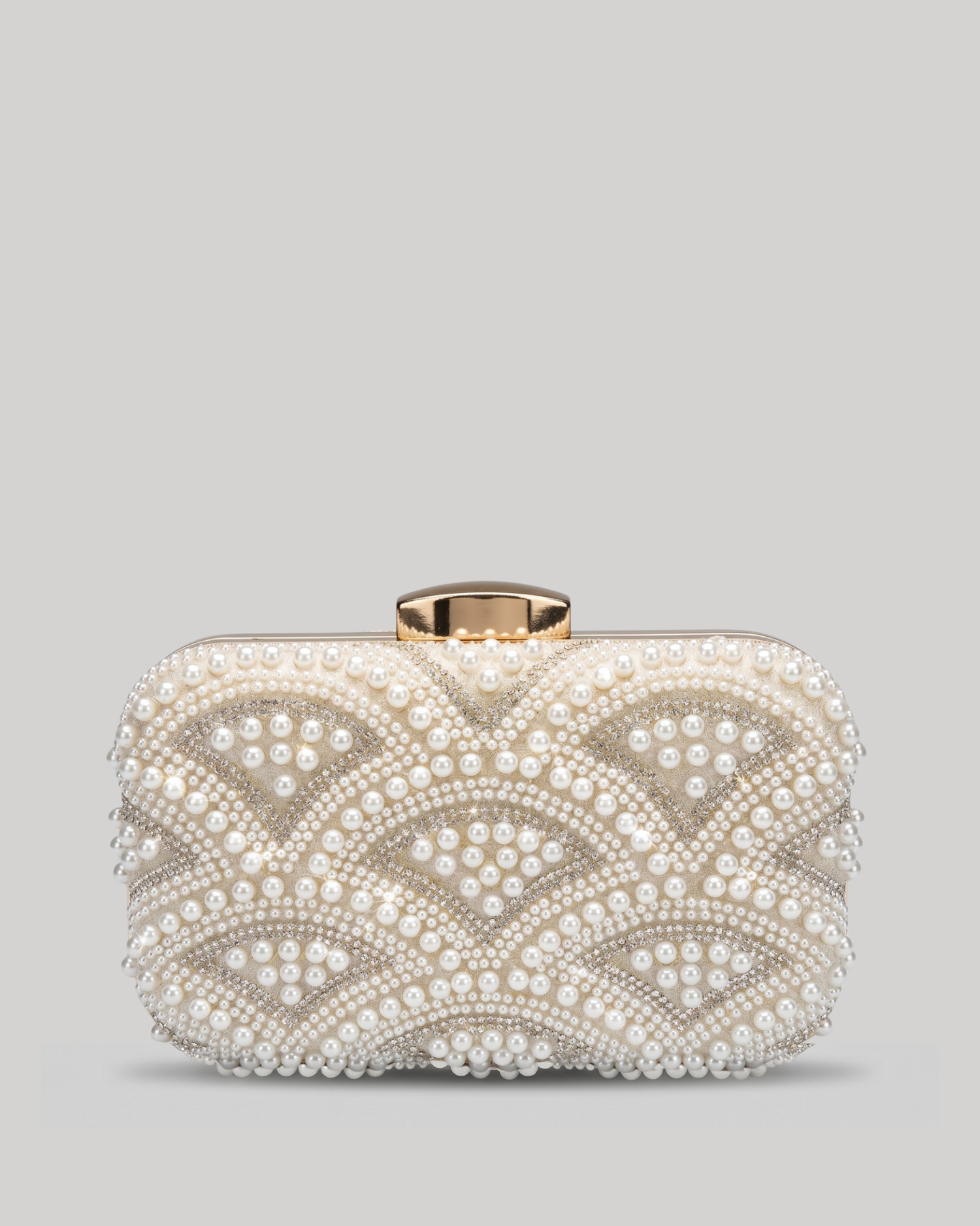 Izoa Juliette Pearl Clutch Gold Pearl
