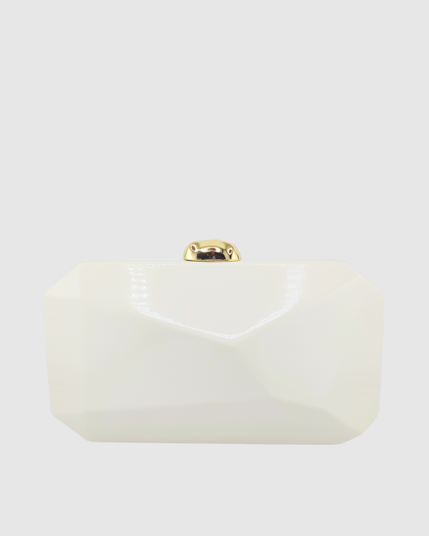 Izoa Talia Geometric Clutch Ivory