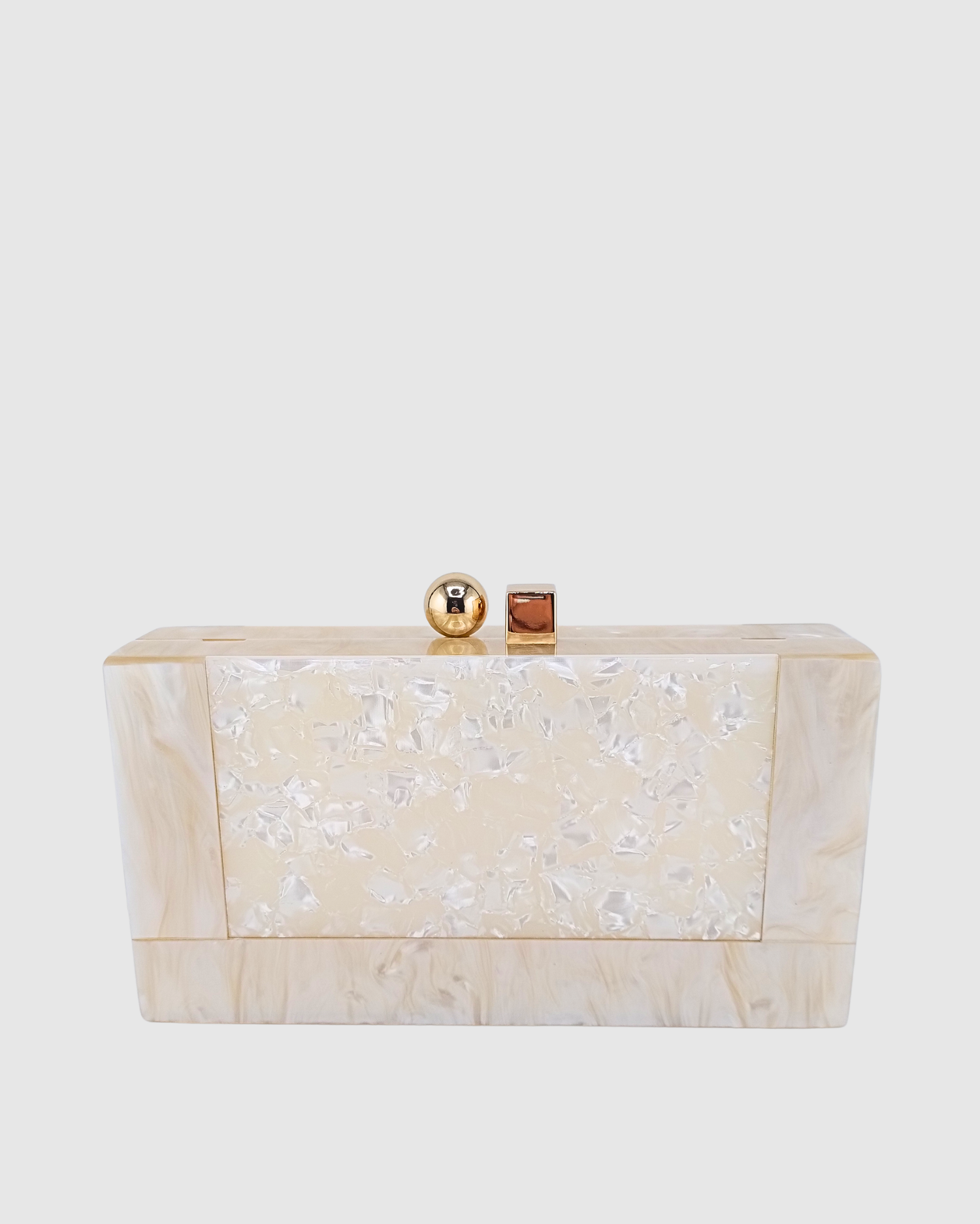 Izoa Brooke Marble Clutch Cream
