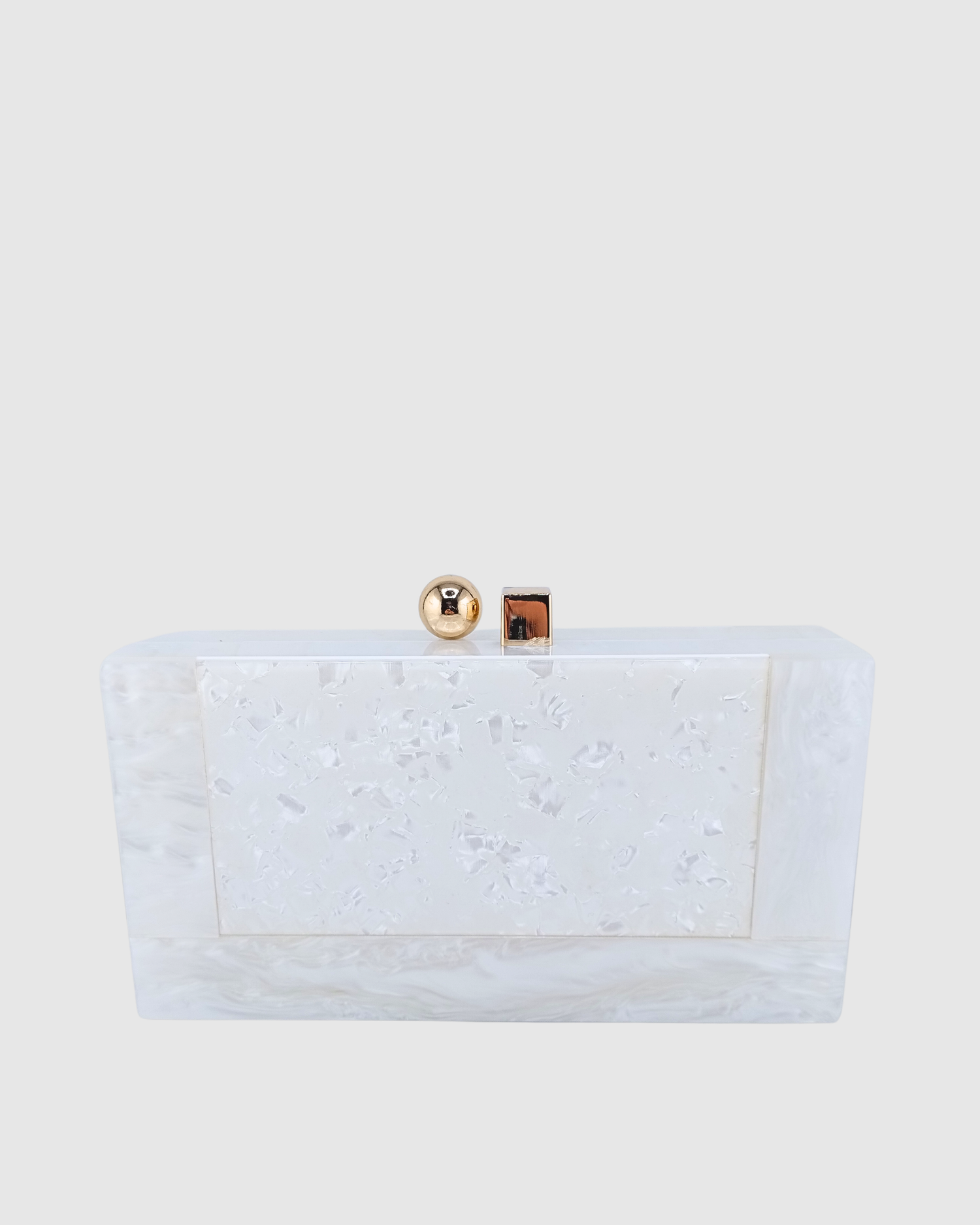 Izoa Brooke Marble Clutch White