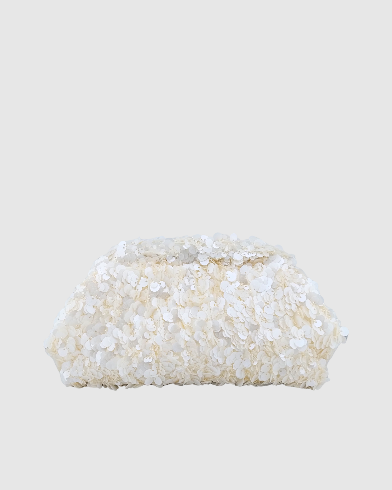 Izoa Mikayla Sequin Clutch White
