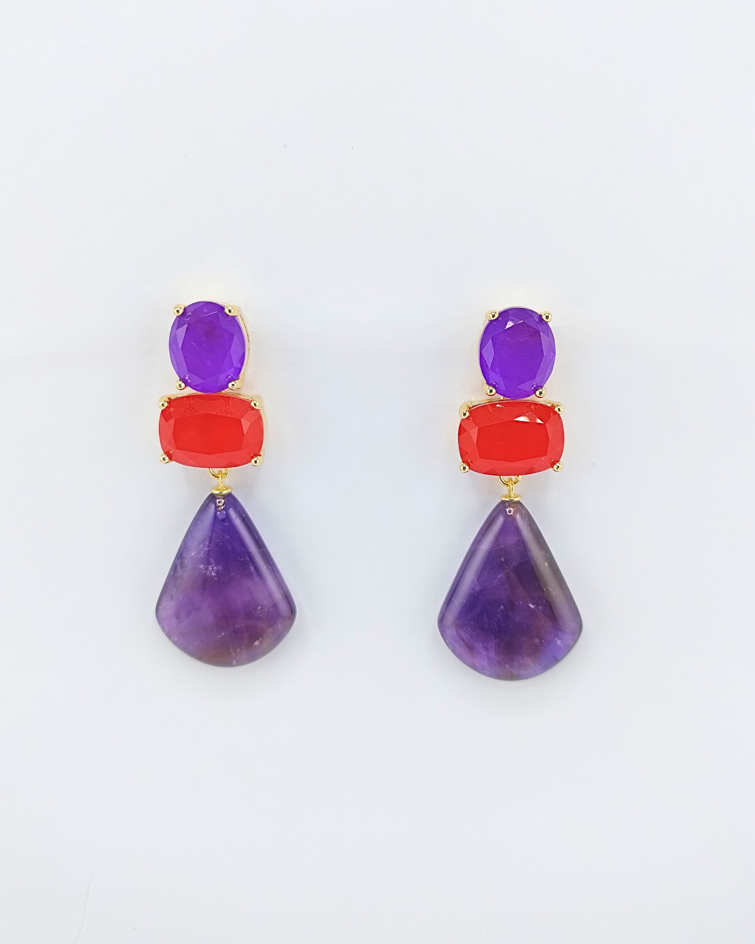 Izoa Lirae Earrings Purple Red