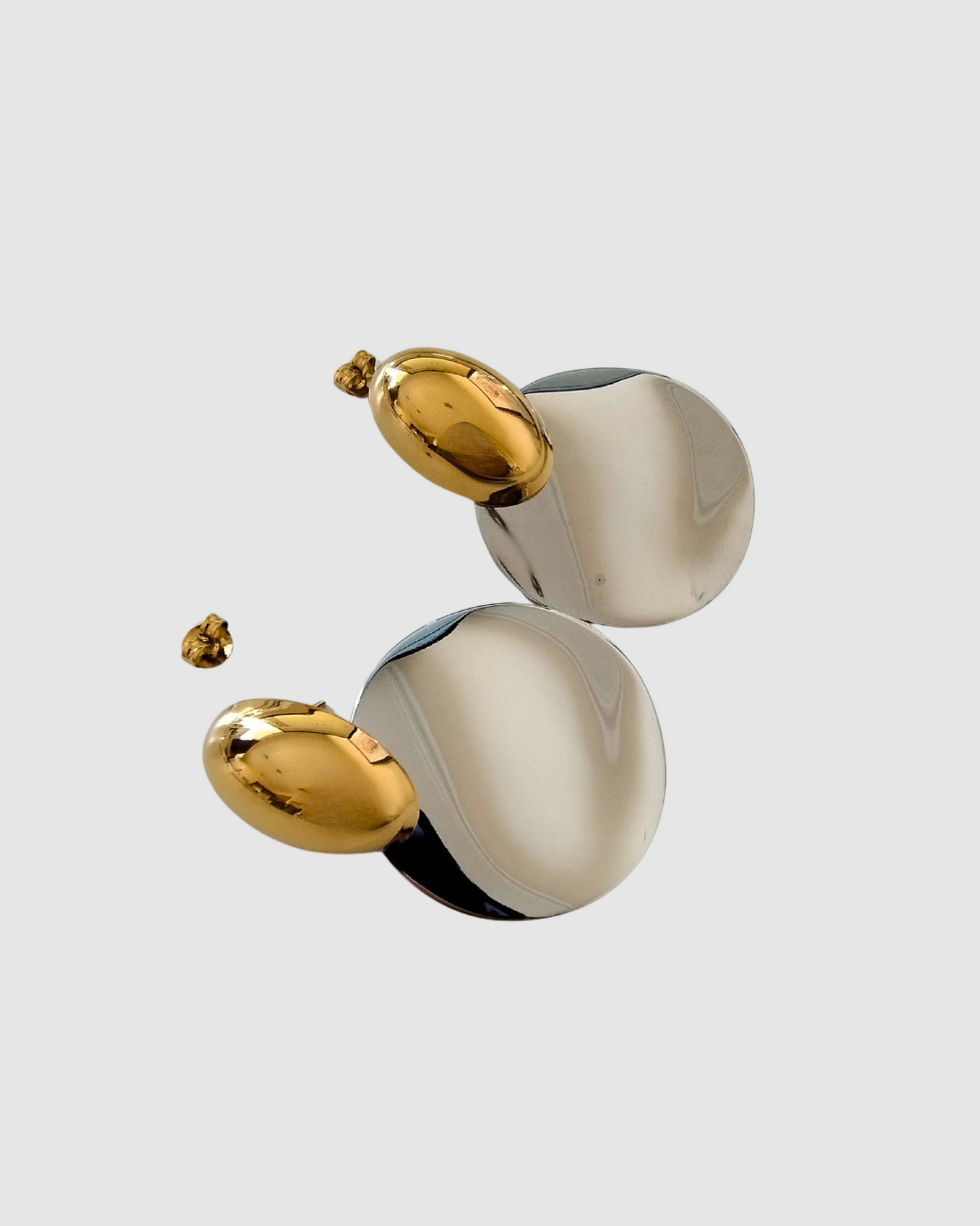 Izoa Lunora Stud Earrings Mix Metal