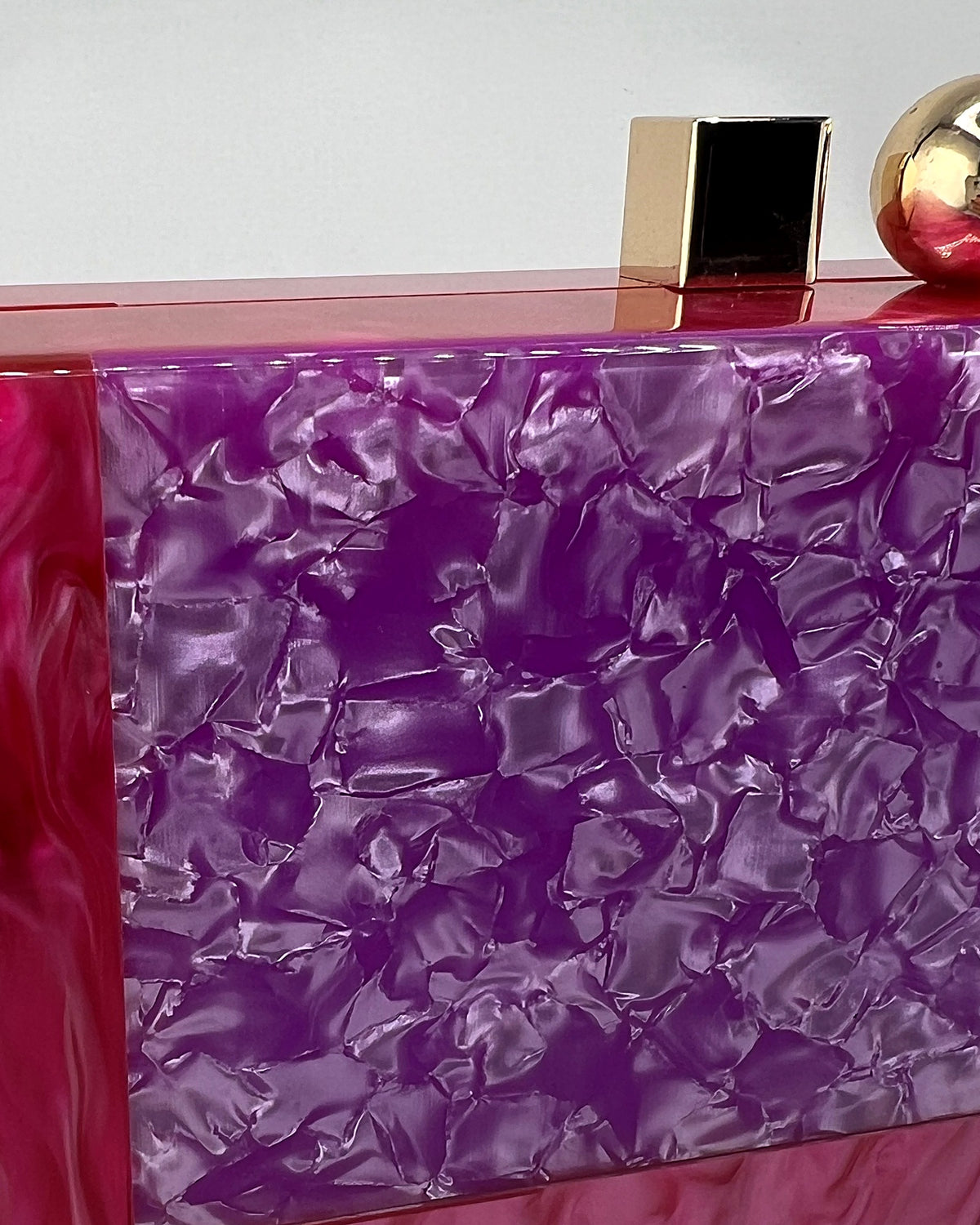 Izoa Brooke Marble Clutch Hot Pink