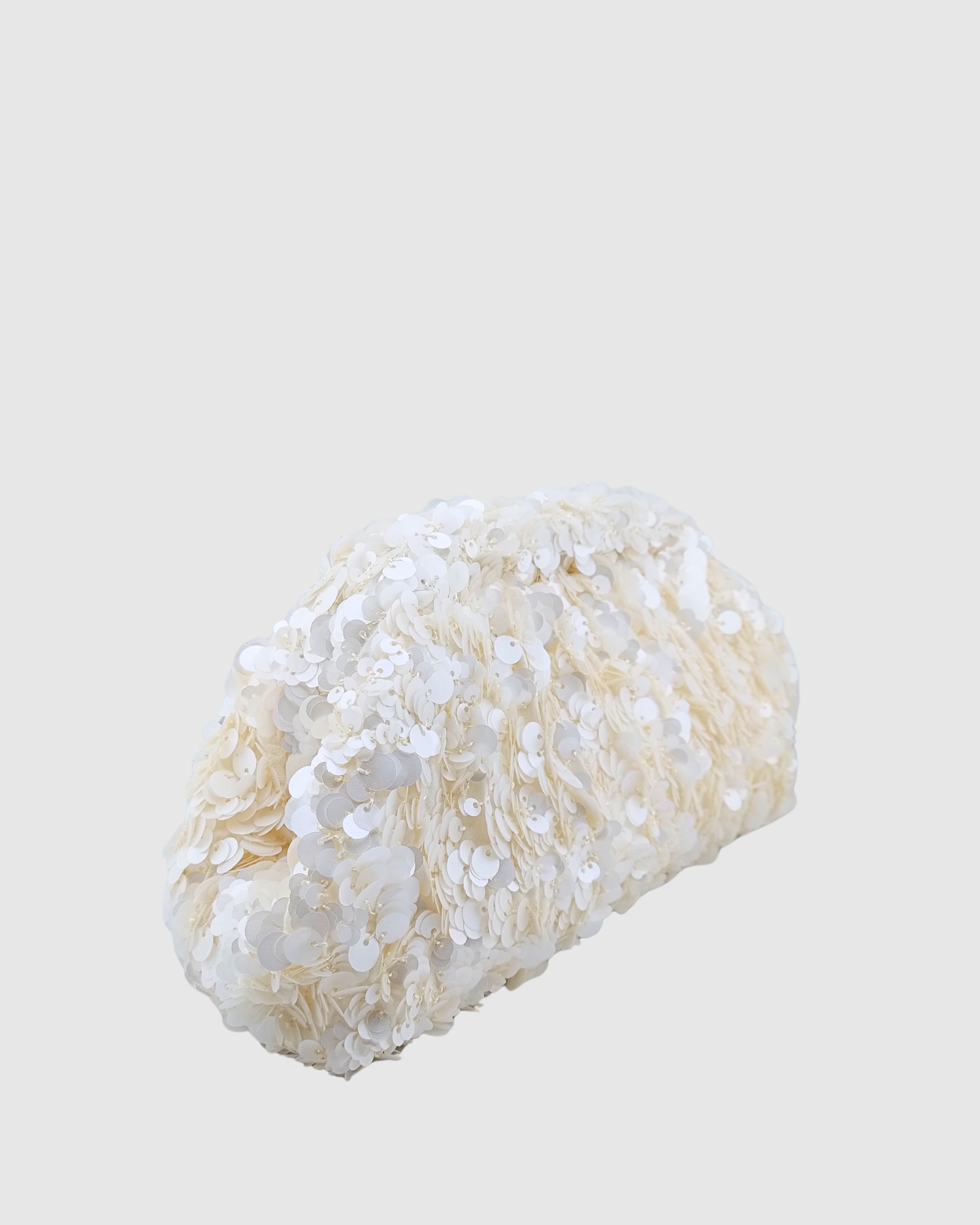Izoa Mikayla Sequin Clutch White