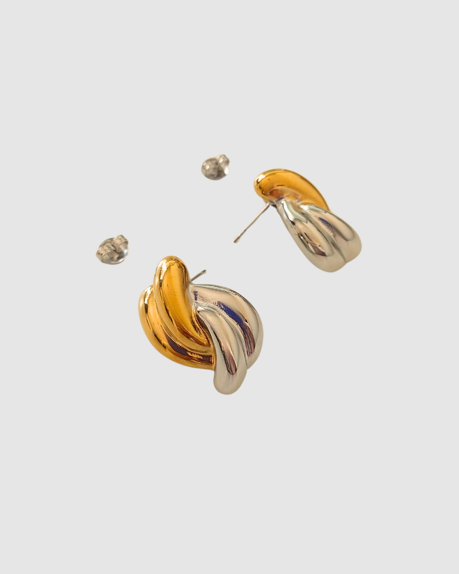 Izoa Rosalie Stud Earrings Mix Metal