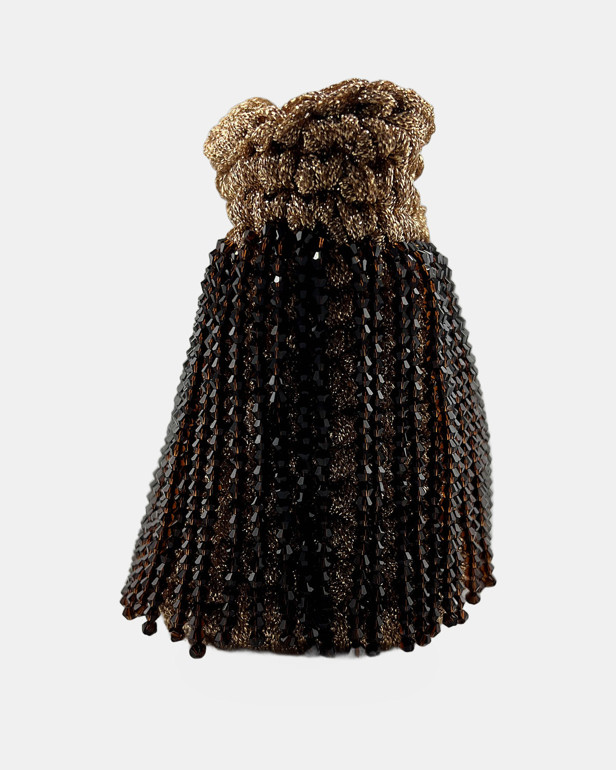 Izoa Estelle Beaded Fringe Rose Gold Mini Bag