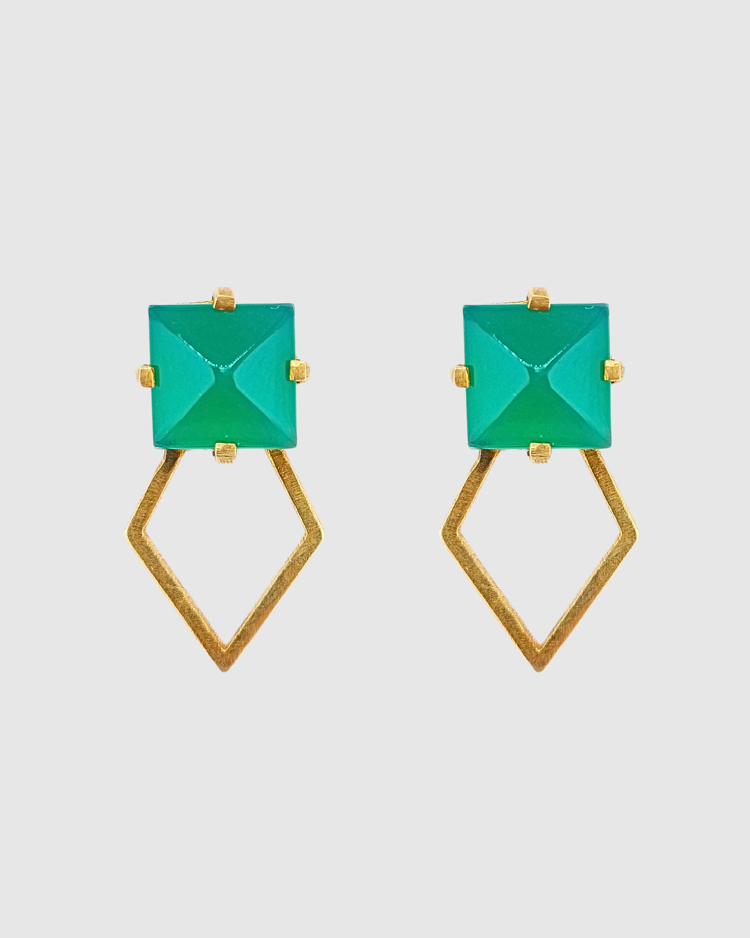 Izoa Sasha Stud Earrings Green