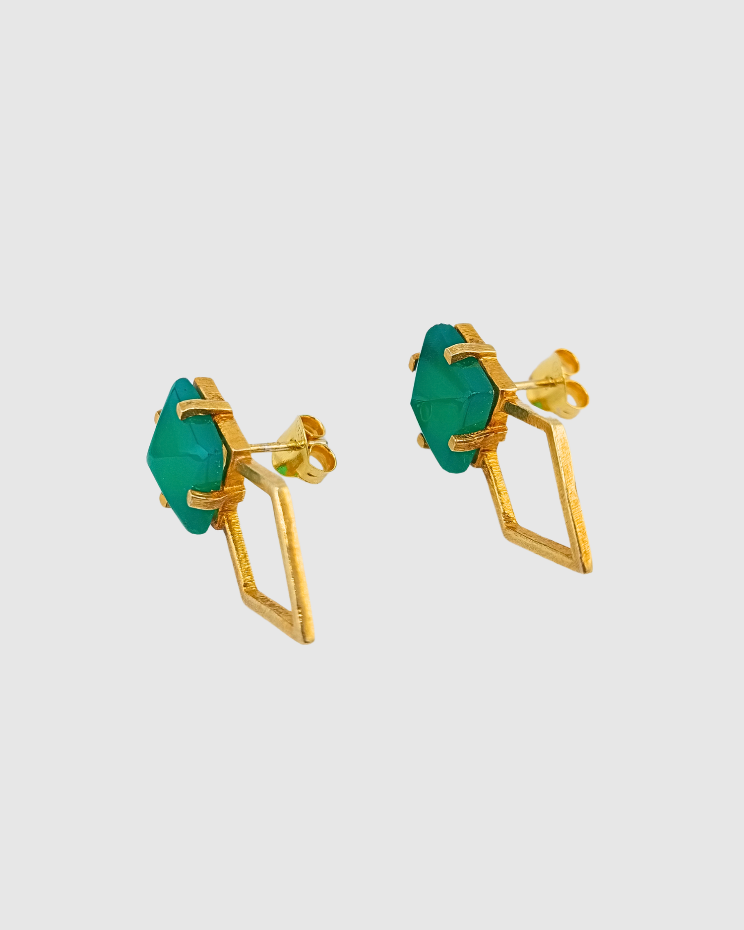 Izoa Sasha Stud Earrings Green