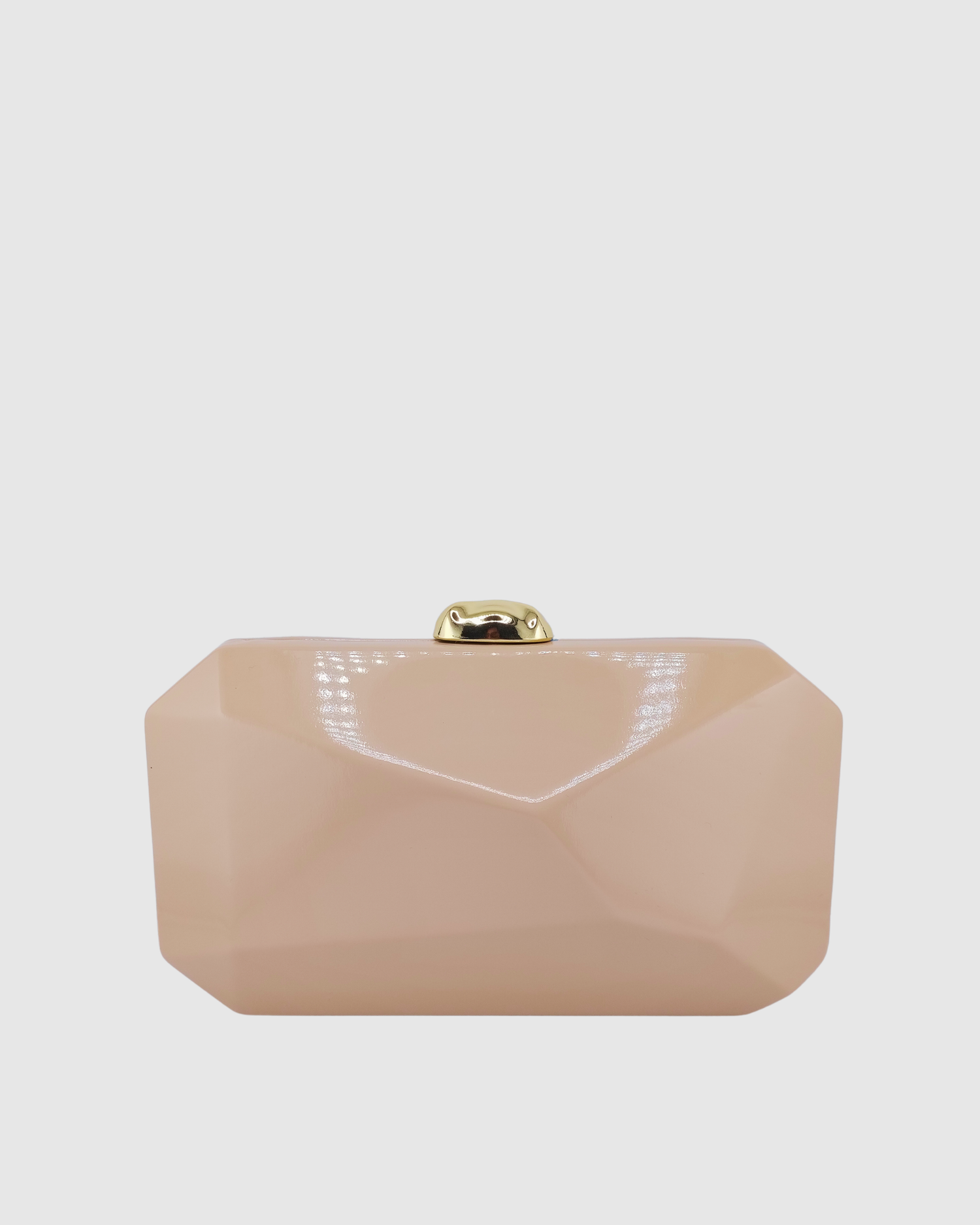 Izoa Talia Geometric Clutch Dark Nude