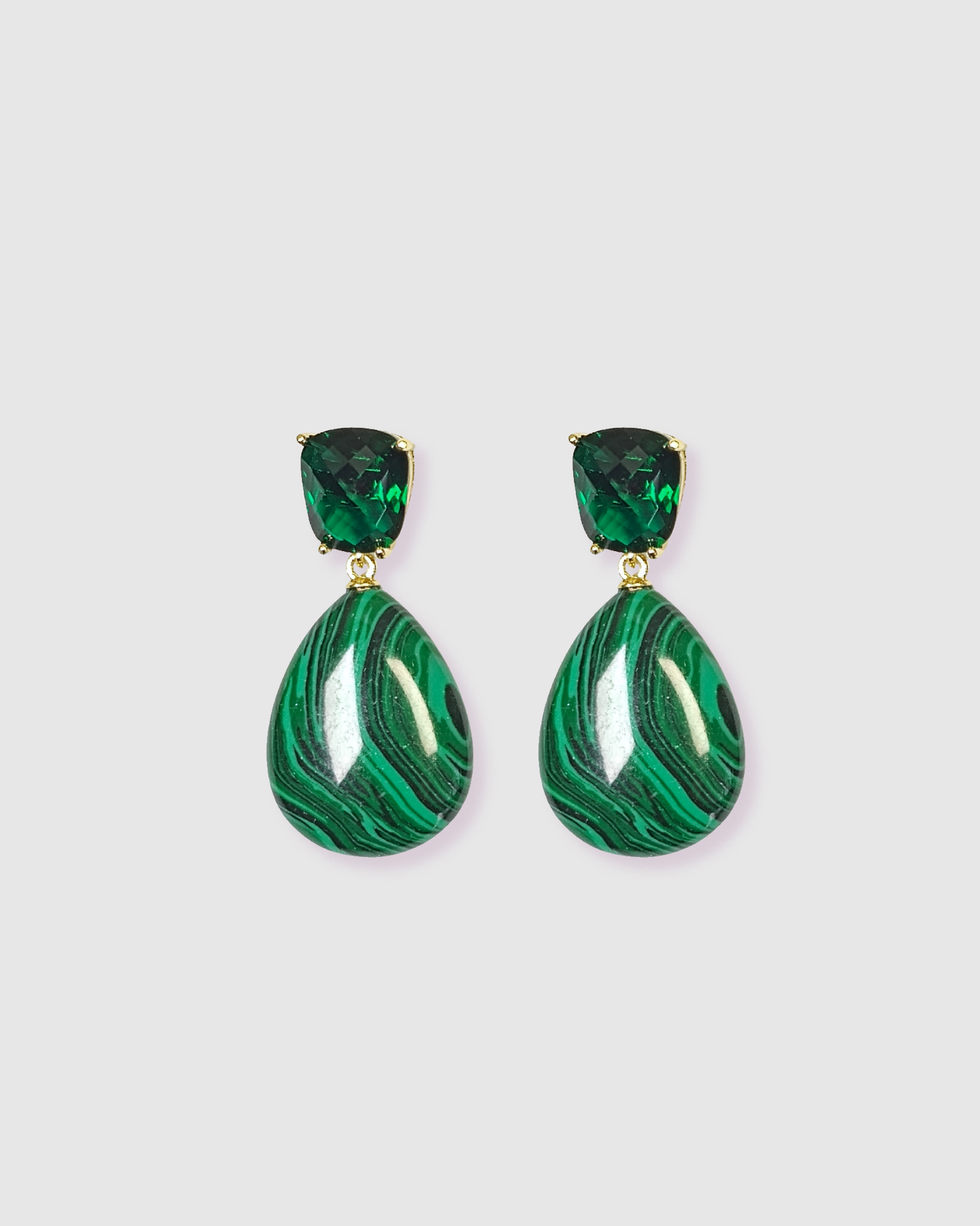 Izoa Velora Earrings Green Agate