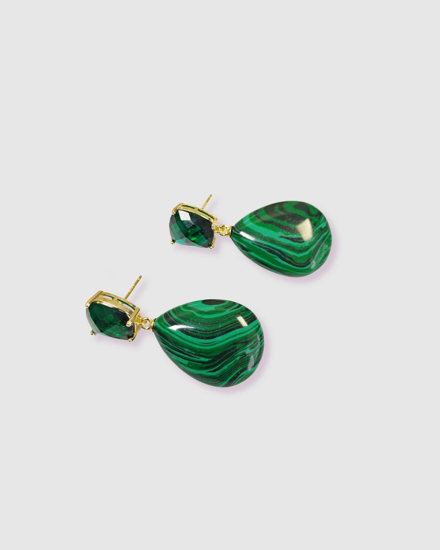 Izoa Velora Earrings Green Agate