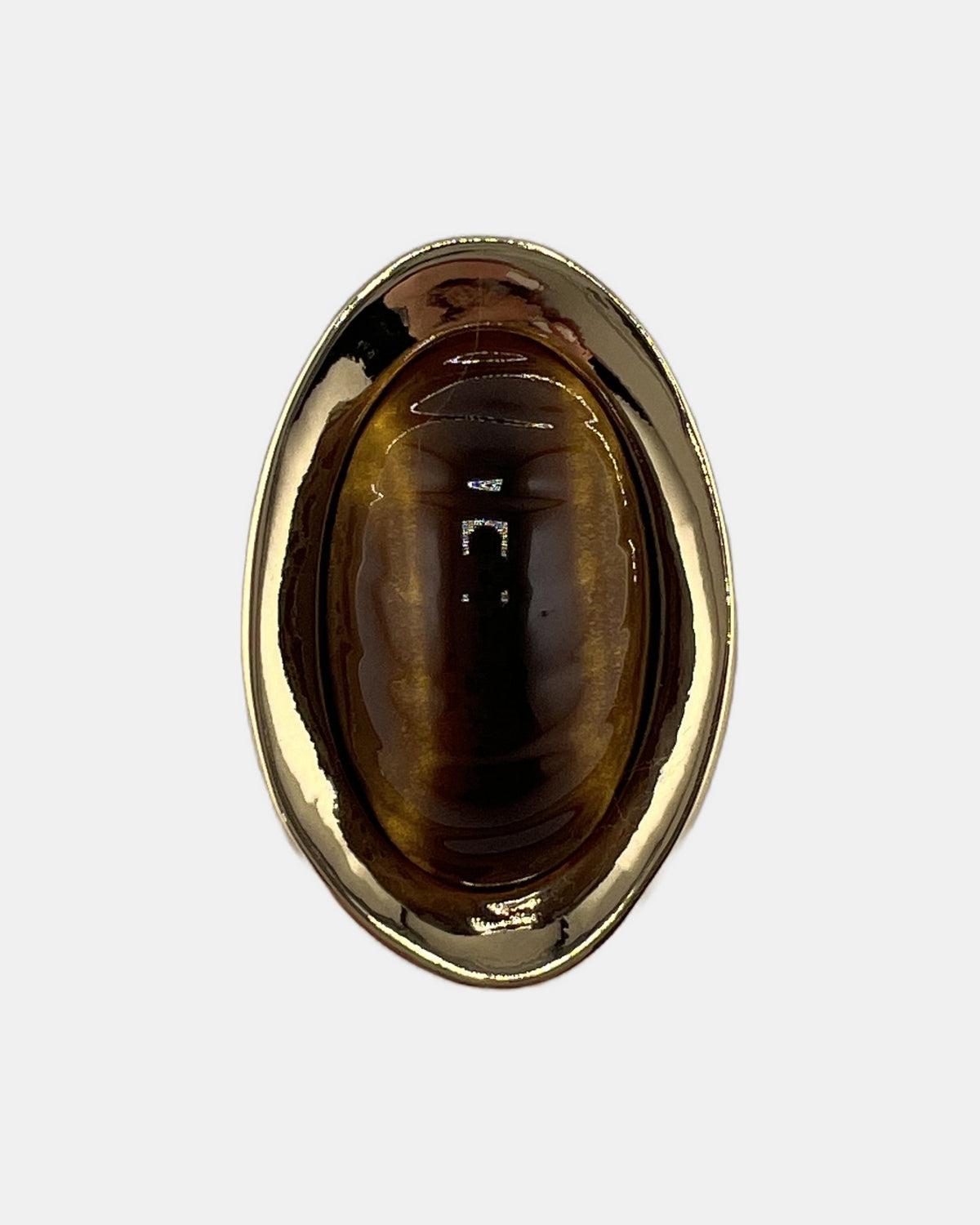 Izoa Vivienne Domed Oval Statement Stud Earrings Brown - alternate view