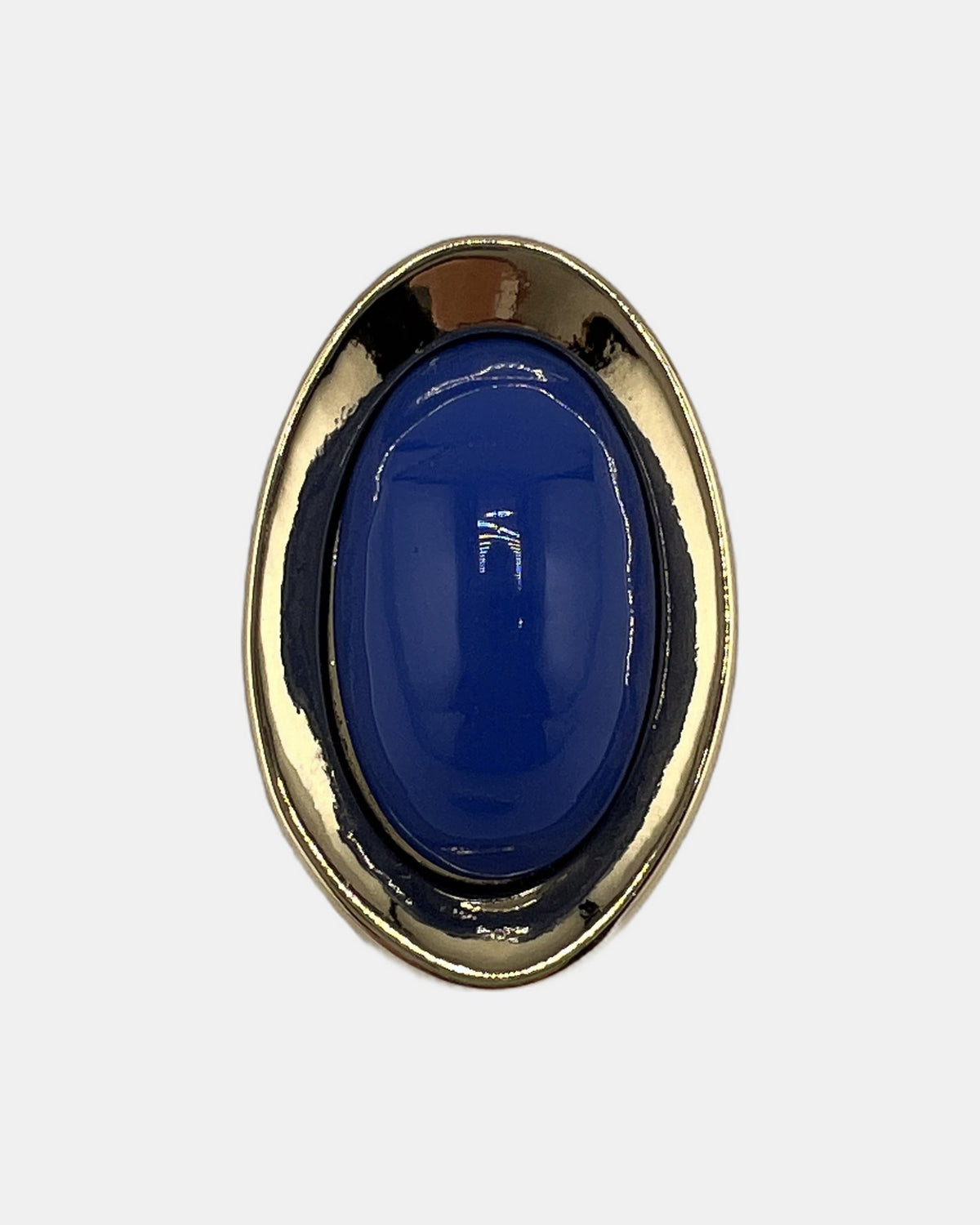Izoa Vivienne Domed Oval Statement Stud Earrings Blue - alternate view