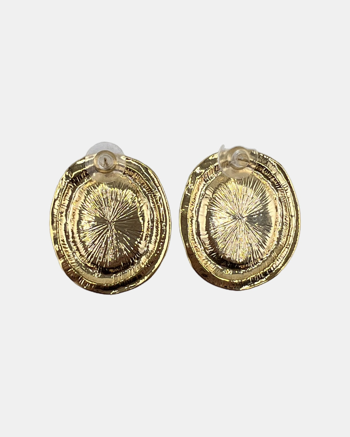 Izoa Winifred Hammered Pearl Statement Stud Earrings Pearl - alternate view