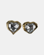 Izoa Leonie Heart Statement Stud Earrings Crystal - alternate view