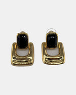 Izoa Celestine Door Knocker Statement Earrings Black - alternate view