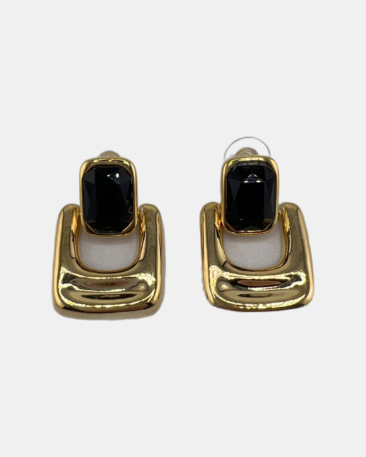 Izoa Celestine Door Knocker Statement Earrings Black - alternate view