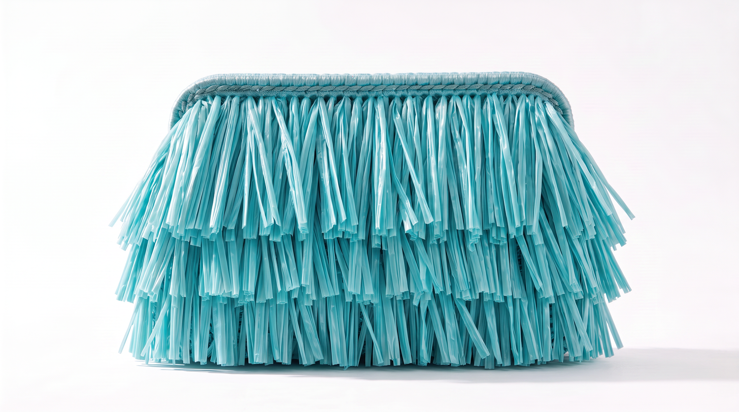 Izoa St Tropez Bright Turquoise Tassel clutch