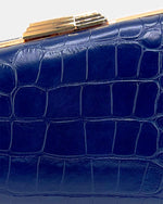 Izoa Alyssa Clutch in Navy – close-up detail