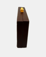 Izoa Anouk Rattan Box Clutch in Brown – alternate view