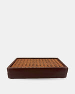 Izoa Anouk Rattan Box Clutch in Brown – alternate view