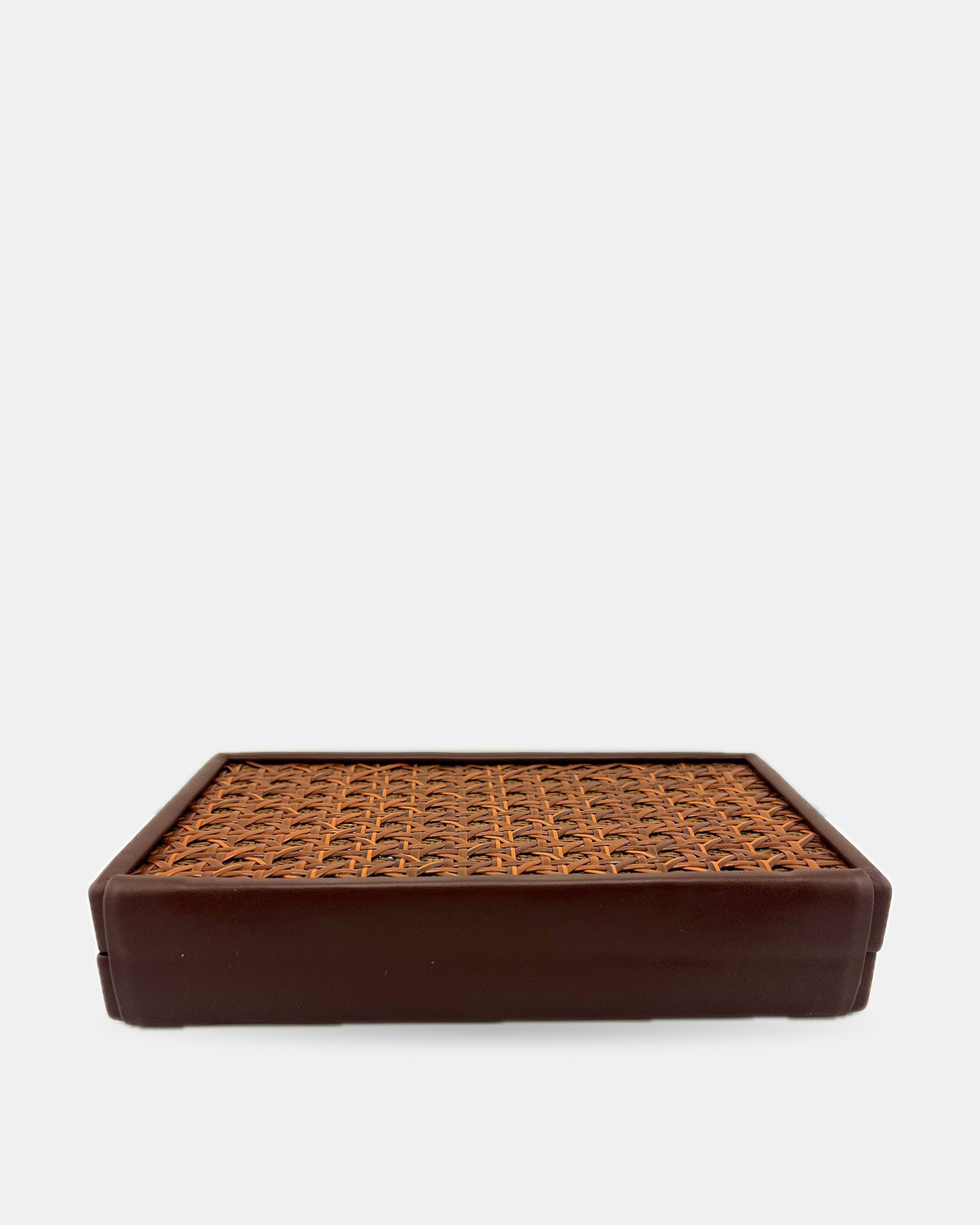 Izoa Anouk Rattan Box Clutch in Brown – alternate view