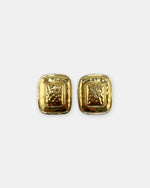 Izoa Araminta Statement Stud Earrings in Gold – front view