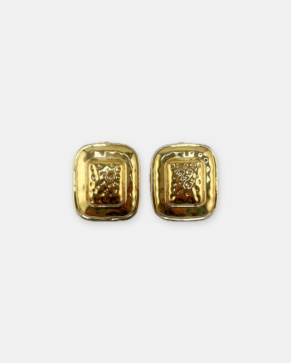 Izoa Araminta Statement Stud Earrings in Gold – front view