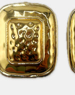 Izoa Araminta Statement Stud Earrings in Gold – close-up detail