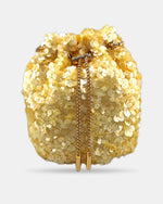 Izoa Aurelia Sequin Bucket Bag in Gold – alternate view