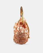 Izoa Aurelia Sequin Bucket Bag in Peach – alternate view