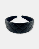 Izoa Beatrix Quilted Headband Black – front view