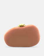 Izoa Coralie Pebble Clutch in Coral – front view