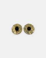 Izoa Cordelia Statement Stud Earrings in Black – front view