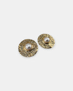 Izoa Cordelia Statement Stud Earrings in Pearl – alternate view