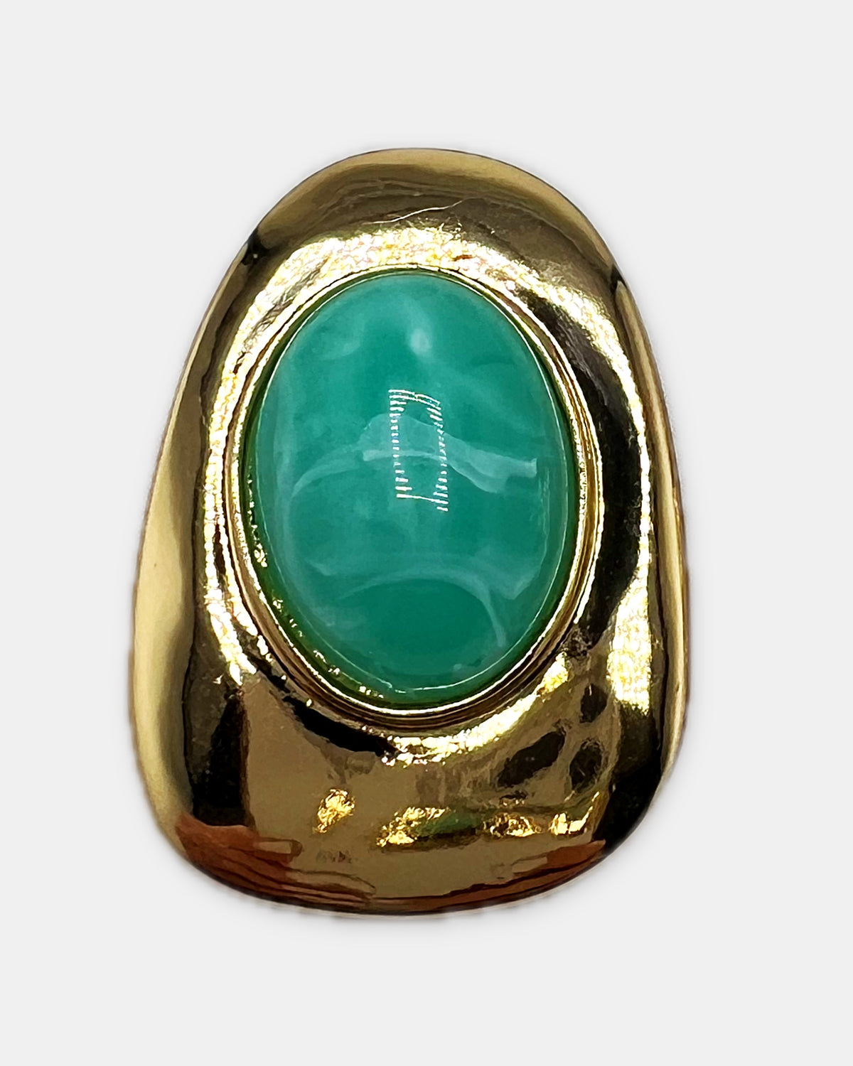 Izoa Isadora Statement Stud Earrings in Green – close-up detail