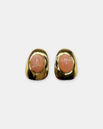 Izoa Isadora Statement Stud Earrings in Pink – front view