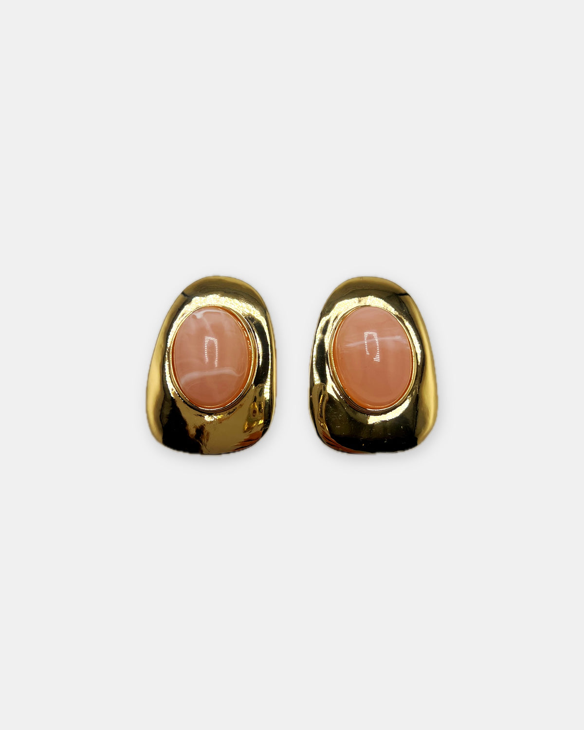 Izoa Isadora Statement Stud Earrings in Pink – front view