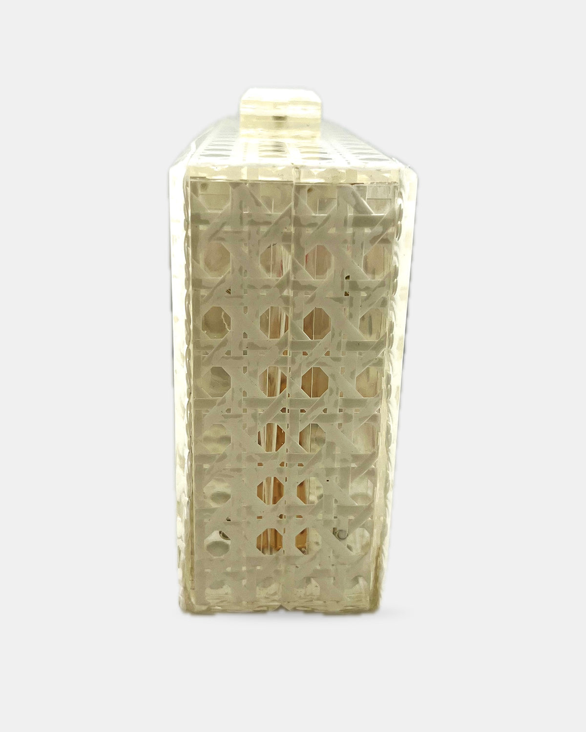 Izoa Juniper Cane Acrylic Clutch in White – alternate view