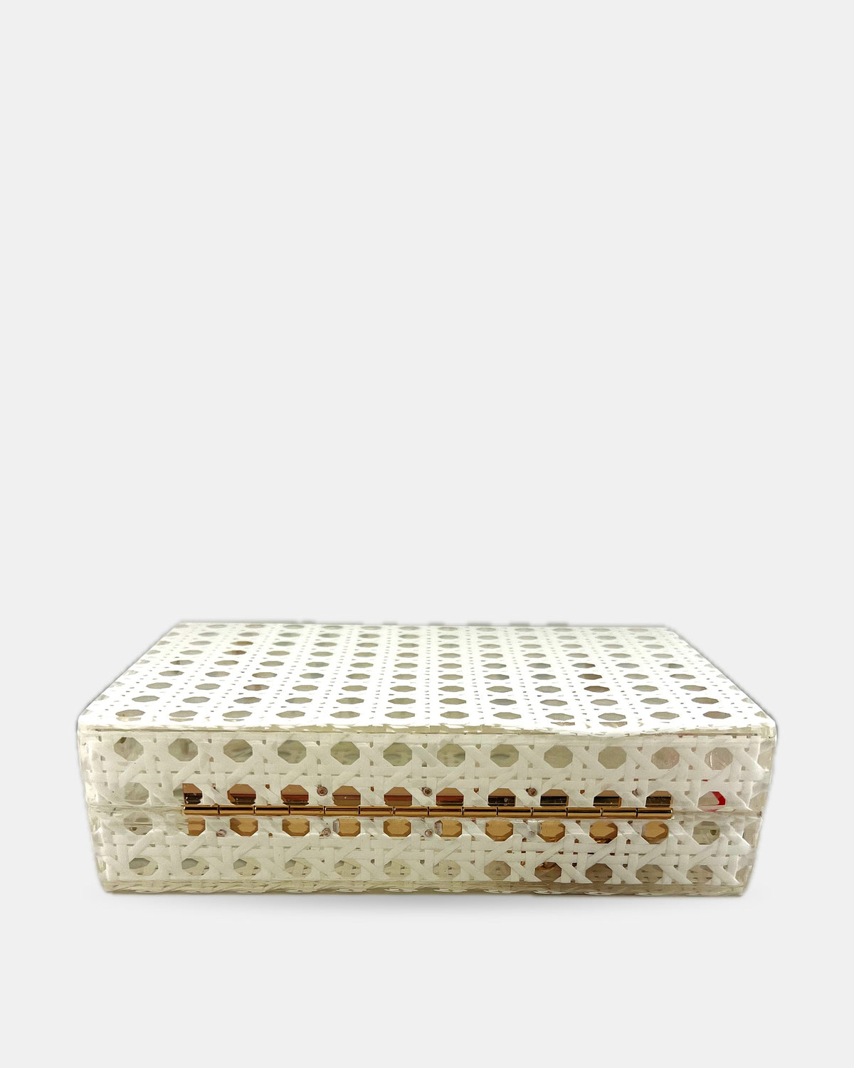 Izoa Juniper Cane Acrylic Clutch in White – alternate view