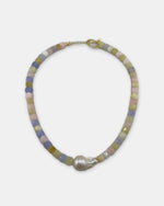 Izoa Marguerite Baroque Pearl Gemstone Necklace in Pastel – alternate view